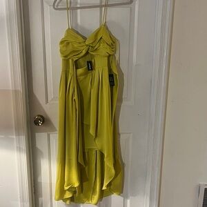 Express Vibrant Yellow High Low Dress